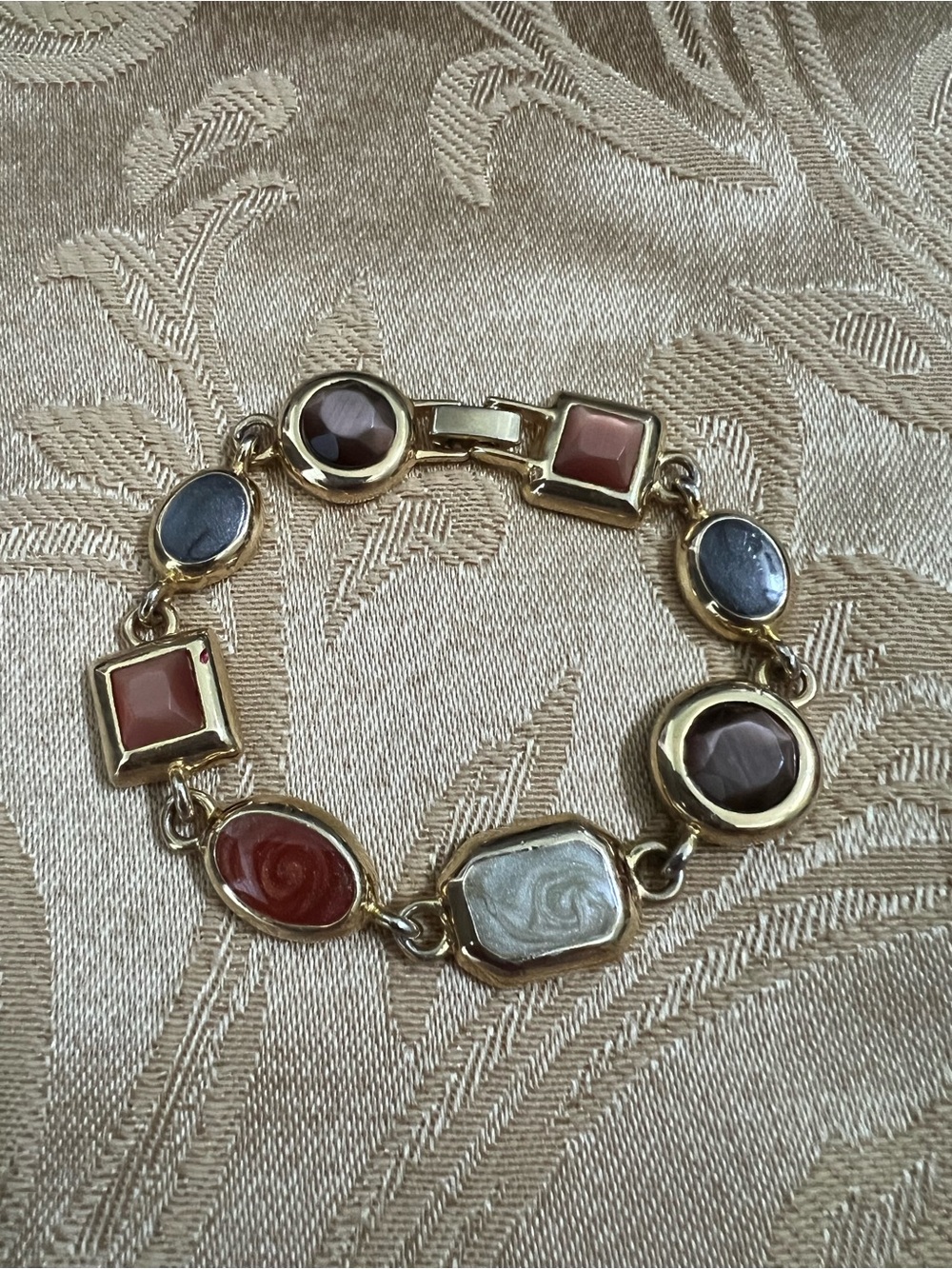Multicolor Stone Link Bracelet